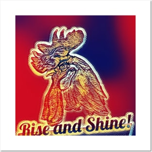 Rise and Shine!  Rooster with Large Comb Posters and Art